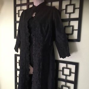 Etcetera button down Eyelet lace detail House Coat